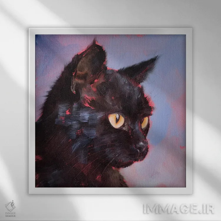 تابلو نگاه کنجکاو اثر ایرینا خورت - نمای قابدار سفید