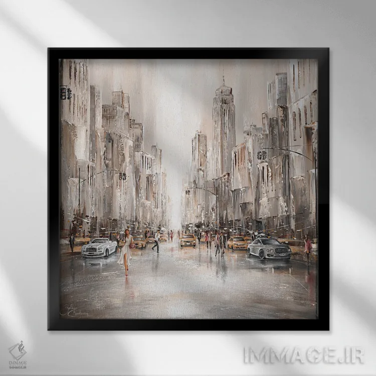 تابلو New York III,زندگی شهری، نیویورک ۳ اثر ایزابیلا کارولِویچ - نمای قابدار مشکی