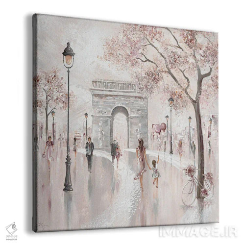 تابلو Paris Street Scene,طاق نصرت، صحنه خیابانی پاریس اثر ایزابیلا کارولِویچ - نمای پرسپکتیو محصول