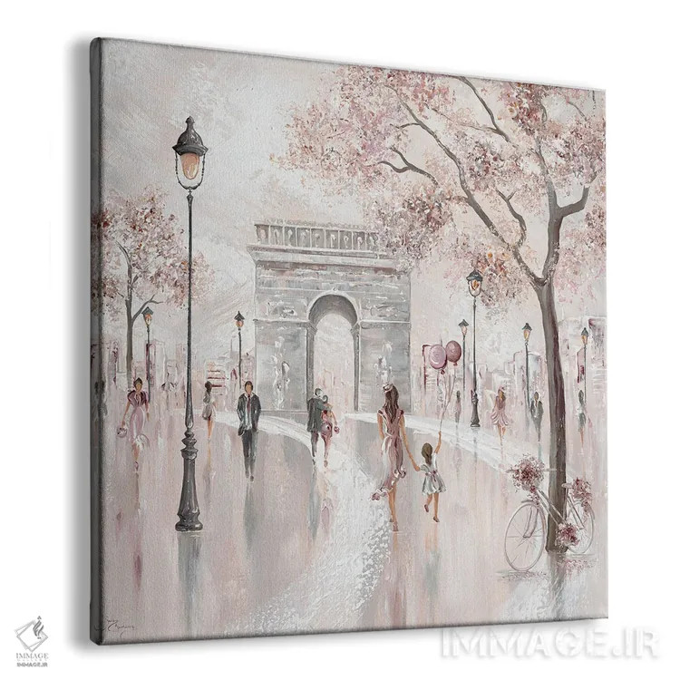 تابلو Paris Street Scene,طاق نصرت، صحنه خیابانی پاریس اثر ایزابیلا کارولِویچ - نمای پرسپکتیو محصول