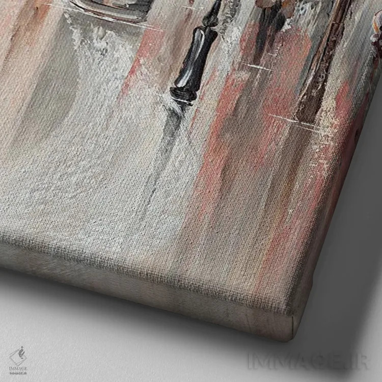 تابلو پاریس زیبا ۲ اثر ایزابیلا کارولِویچ - نمای نزدیک بافت بوم