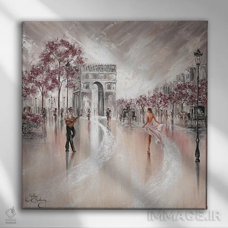 تابلو Paris II,جلوه قدیمی، پاریس ۲ اثر ایزابیلا کارولِویچ - نمای روبهرو روی دیوار