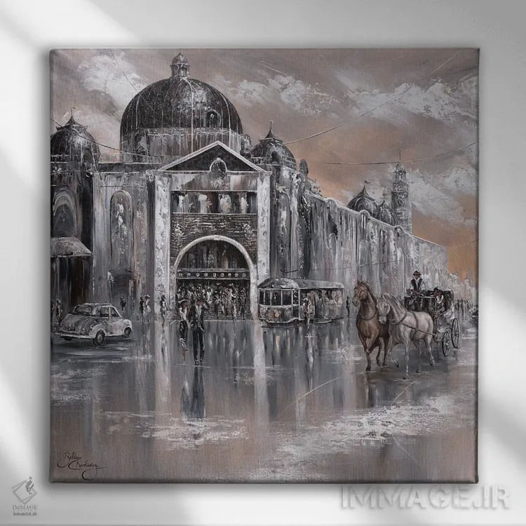 تابلو فلیندرز قدیمی (خیابان یا ایستگاه ملبورن) اثر ایزابیلا کارولِویچ - نمای روبهرو روی دیوار