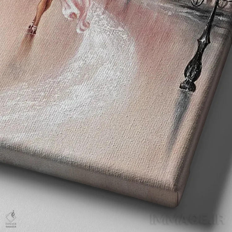 تابلو Paris II,جلوه قدیمی، پاریس ۲ اثر ایزابیلا کارولِویچ - نمای نزدیک بافت بوم