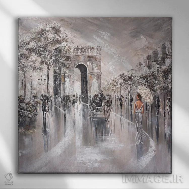 تابلو Paris II,نگاه گذرا به گذشته، پاریس ۲ اثر ایزابیلا کارولِویچ - نمای روبهرو روی دیوار