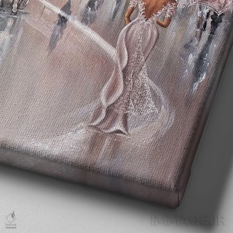 تابلو نگاه گذرا به گذشته ۲ اثر ایزابیلا کارولِویچ - نمای نزدیک بافت بوم