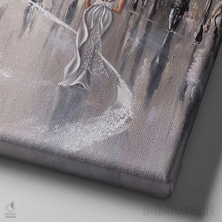 تابلو Paris II,نگاه گذرا به گذشته، پاریس ۲ اثر ایزابیلا کارولِویچ - نمای نزدیک بافت بوم