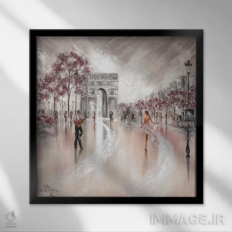 تابلو Paris II,جلوه قدیمی، پاریس ۲ اثر ایزابیلا کارولِویچ - نمای قابدار مشکی