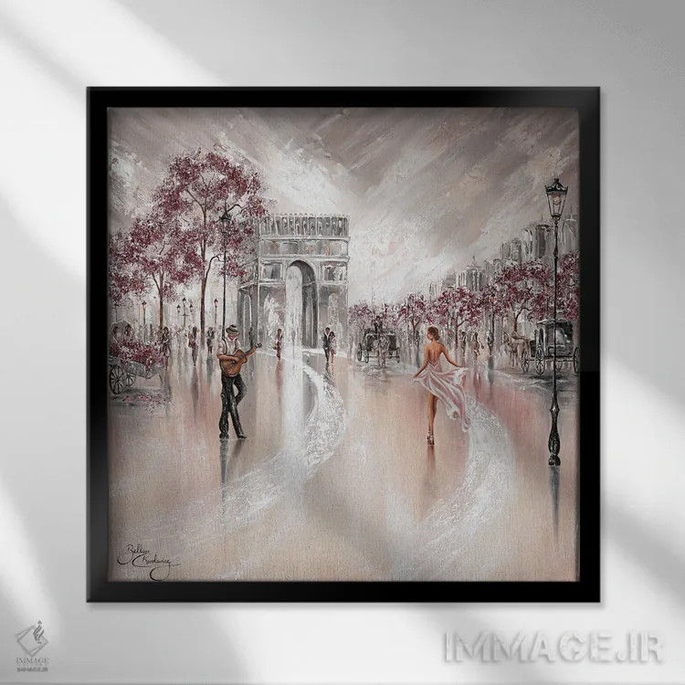 تابلو Paris II,جلوه قدیمی، پاریس ۲ اثر ایزابیلا کارولِویچ - نمای قابدار مشکی