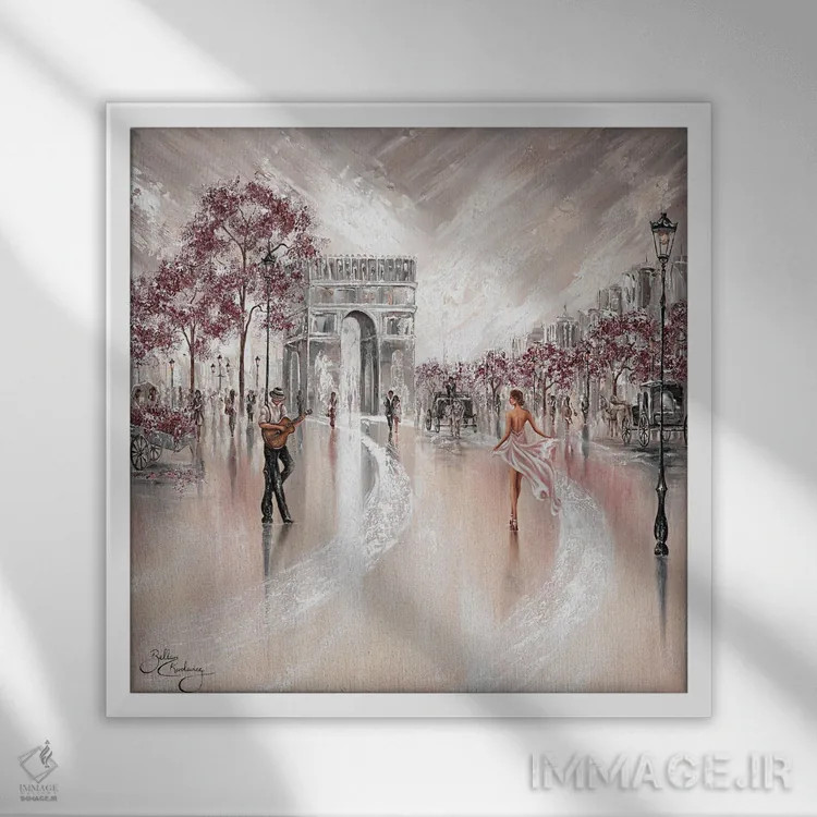 تابلو Paris II,جلوه قدیمی، پاریس ۲ اثر ایزابیلا کارولِویچ - نمای قابدار سفید