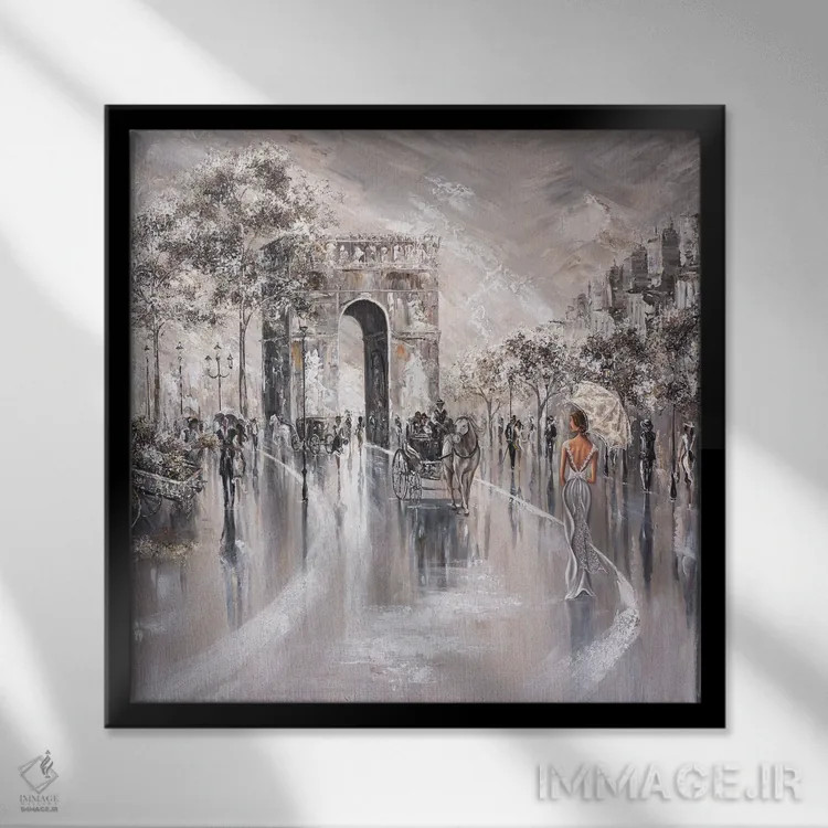 تابلو Paris II,نگاه گذرا به گذشته، پاریس ۲ اثر ایزابیلا کارولِویچ - نمای قابدار مشکی