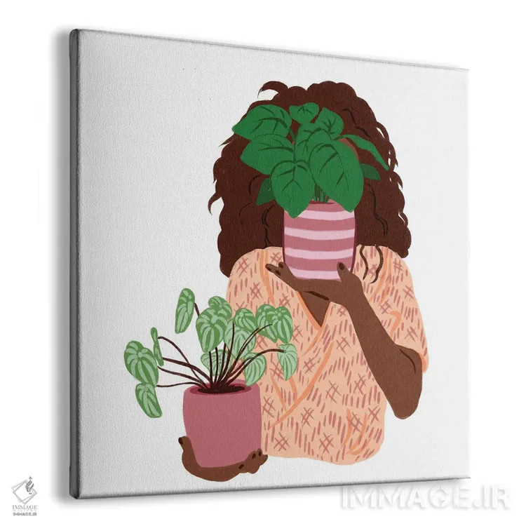 تابلو دختر گیاه دوست I اثر ایلاریا بندتی - نمای پرسپکتیو محصول