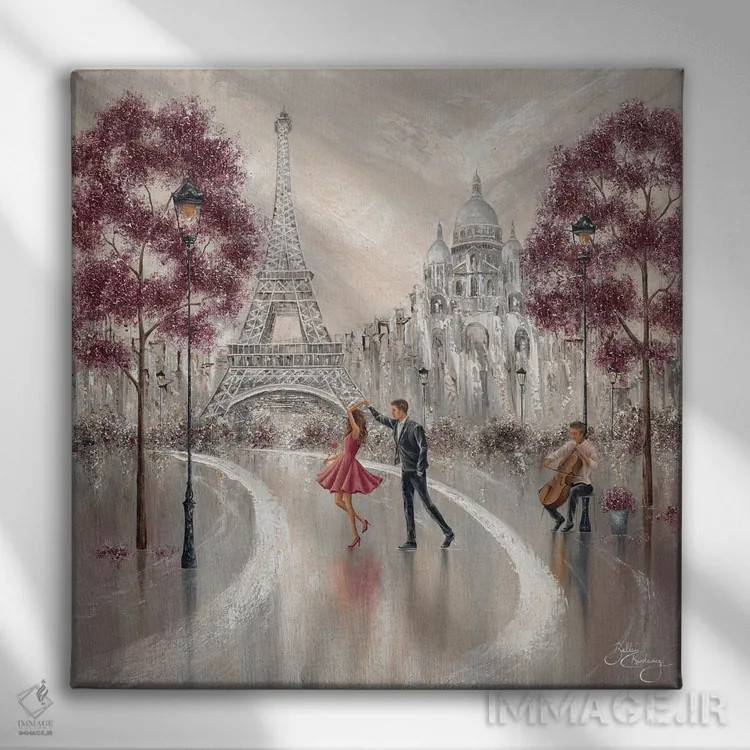 تابلو Paris Dance II,پیچوتاب، رقص پاریسی ۲ اثر ایزابیلا کارولِویچ - نمای روبهرو روی دیوار