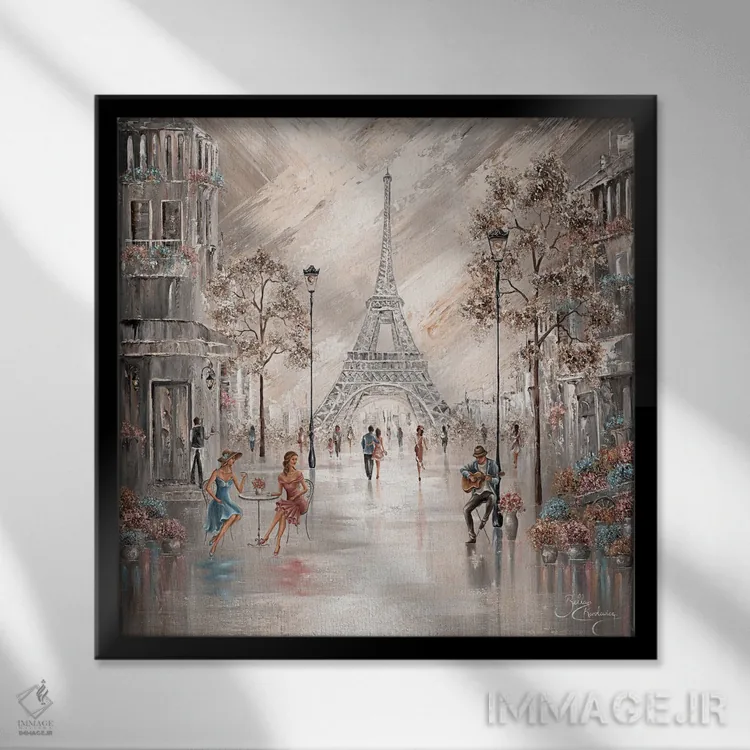 تابلو شکوفههای چای شیرین ۲ اثر ایزابیلا کارولِویچ - نمای قابدار مشکی