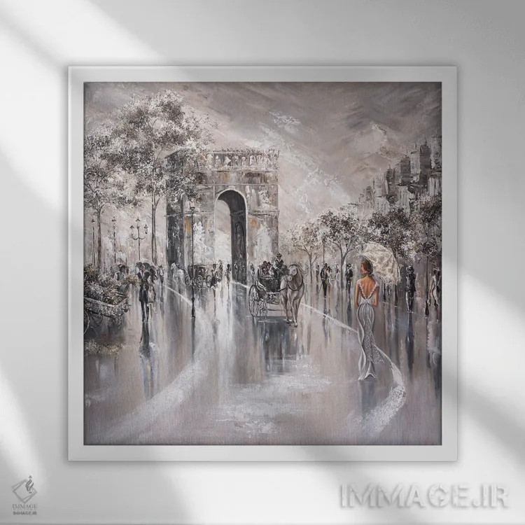 تابلو Paris II,نگاه گذرا به گذشته، پاریس ۲ اثر ایزابیلا کارولِویچ - نمای قابدار سفید