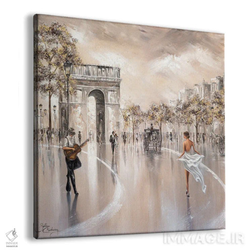 تابلو Paris Flair,نگاه طلایی، جذابیت پاریسی اثر ایزابیلا کارولِویچ - نمای پرسپکتیو محصول