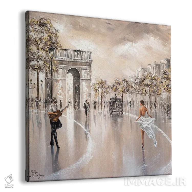 تابلو Paris Flair,نگاه طلایی، جذابیت پاریسی اثر ایزابیلا کارولِویچ - نمای پرسپکتیو محصول