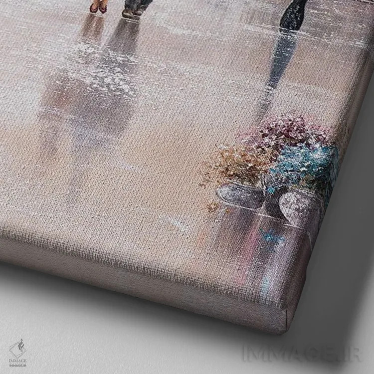 تابلو شادمانی اثر ایزابیلا کارولِویچ - نمای نزدیک بافت بوم