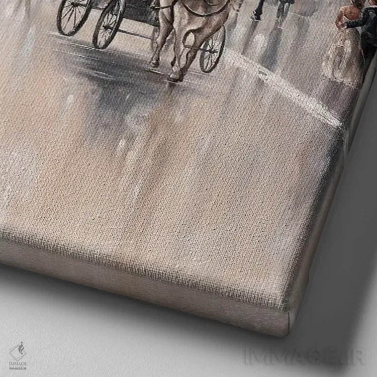 تابلو London II,عطر بیزمان، لندن ۲ اثر ایزابیلا کارولِویچ - نمای نزدیک بافت بوم