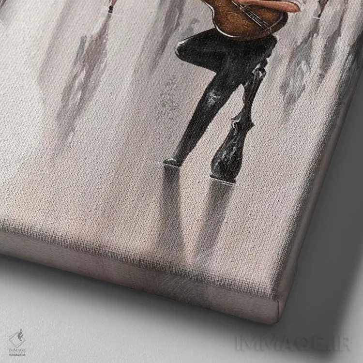 تابلو Paris Flair,نگاهی کوتاه، جذابیت پاریسی اثر ایزابیلا کارولِویچ - نمای نزدیک بافت بوم