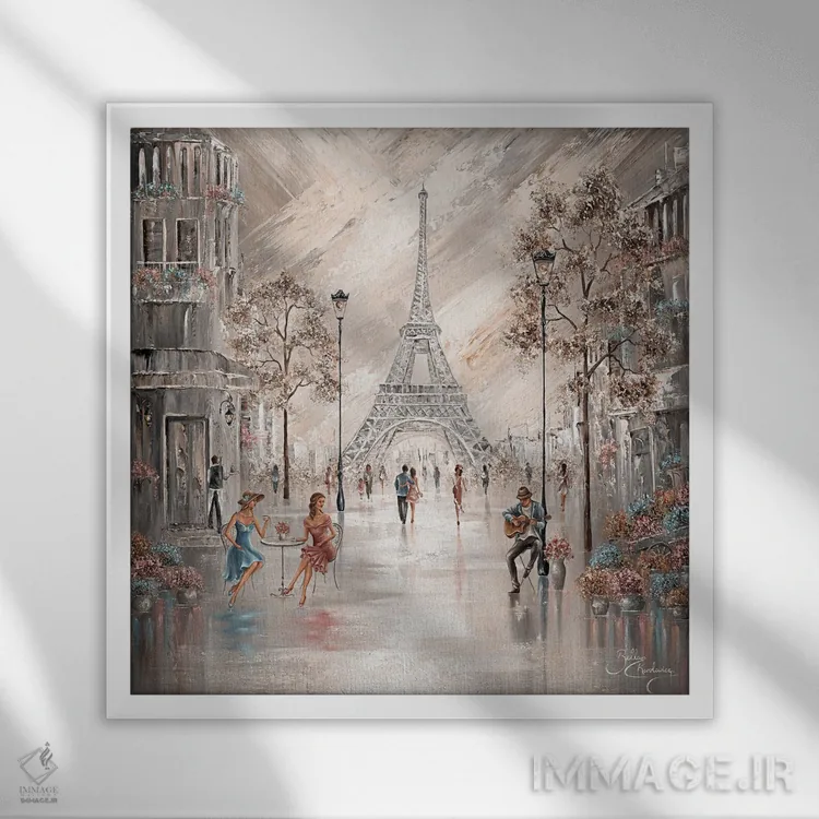 تابلو شکوفههای چای شیرین ۲ اثر ایزابیلا کارولِویچ - نمای قابدار سفید