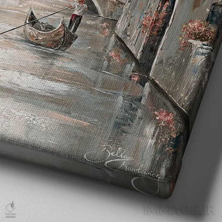 تابلو Venice Charm II,خاطره، جذابیت ونیز ۲ اثر ایزابیلا کارولِویچ - نمای نزدیک بافت بوم