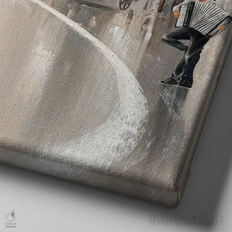 تابلو Paris,روزهای طلایی، پاریس اثر ایزابیلا کارولِویچ - نمای نزدیک بافت بوم