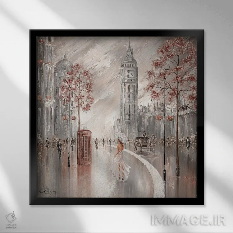 تابلو London,نسیم ملایم، لندن اثر ایزابیلا کارولِویچ - نمای قابدار مشکی