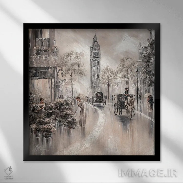 تابلو London II,عطر بیزمان، لندن ۲ اثر ایزابیلا کارولِویچ - نمای قابدار مشکی