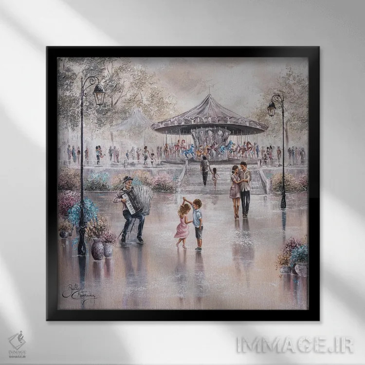 تابلو شادمانی اثر ایزابیلا کارولِویچ - نمای قابدار مشکی