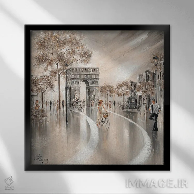 تابلو Paris,روزهای طلایی، پاریس اثر ایزابیلا کارولِویچ - نمای قابدار مشکی