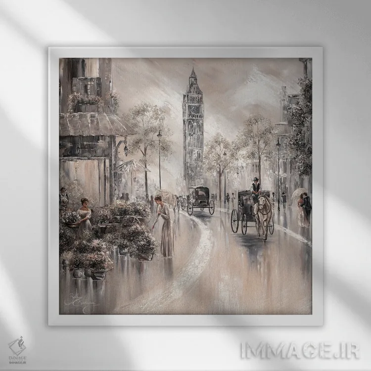 تابلو London II,عطر بیزمان، لندن ۲ اثر ایزابیلا کارولِویچ - نمای قابدار سفید