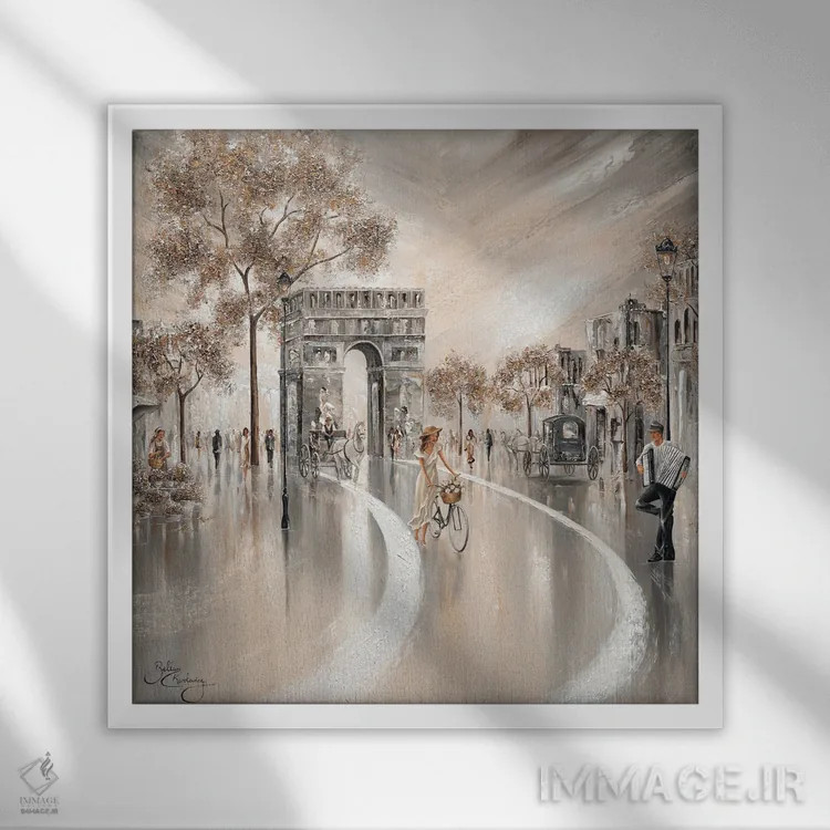 تابلو Paris,روزهای طلایی، پاریس اثر ایزابیلا کارولِویچ - نمای قابدار سفید