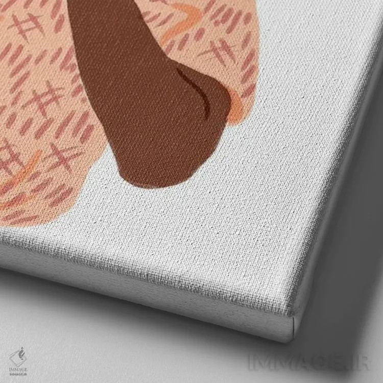 تابلو دختر گیاه دوست I اثر ایلاریا بندتی - نمای نزدیک بافت بوم