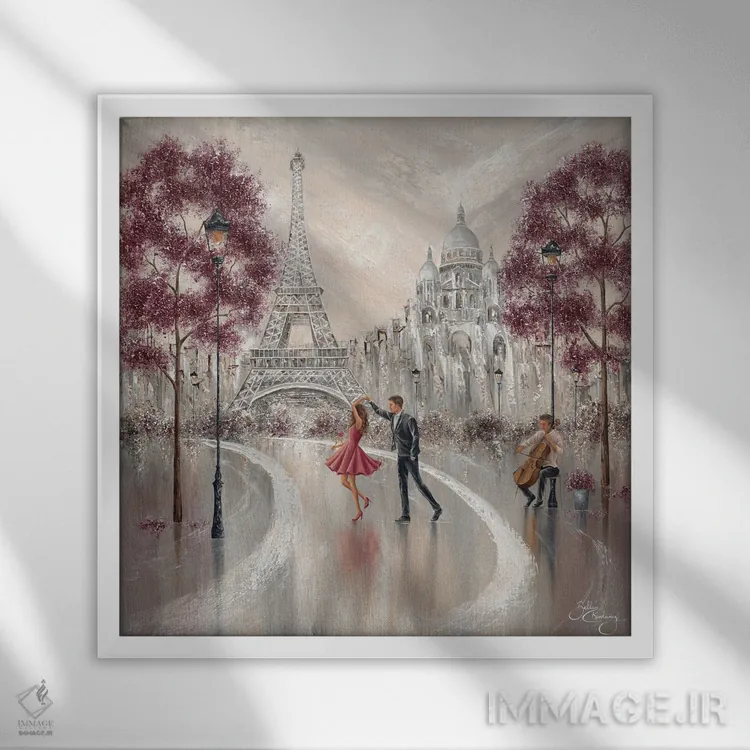 تابلو Paris Dance II,پیچوتاب، رقص پاریسی ۲ اثر ایزابیلا کارولِویچ - نمای قابدار سفید