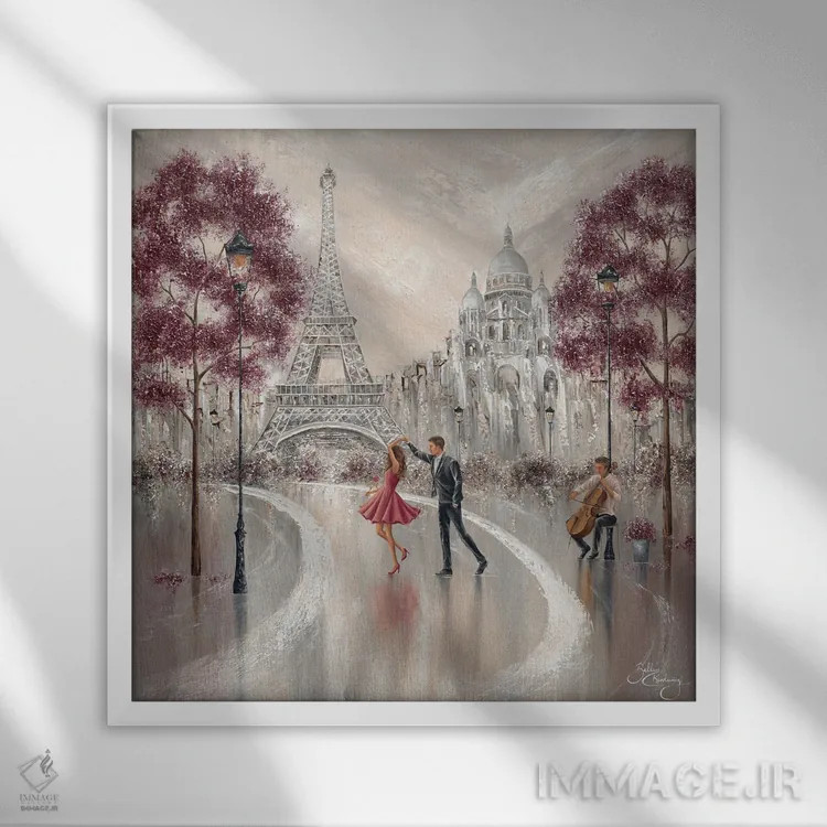 تابلو Paris Dance II,پیچوتاب، رقص پاریسی ۲ اثر ایزابیلا کارولِویچ - نمای قابدار سفید