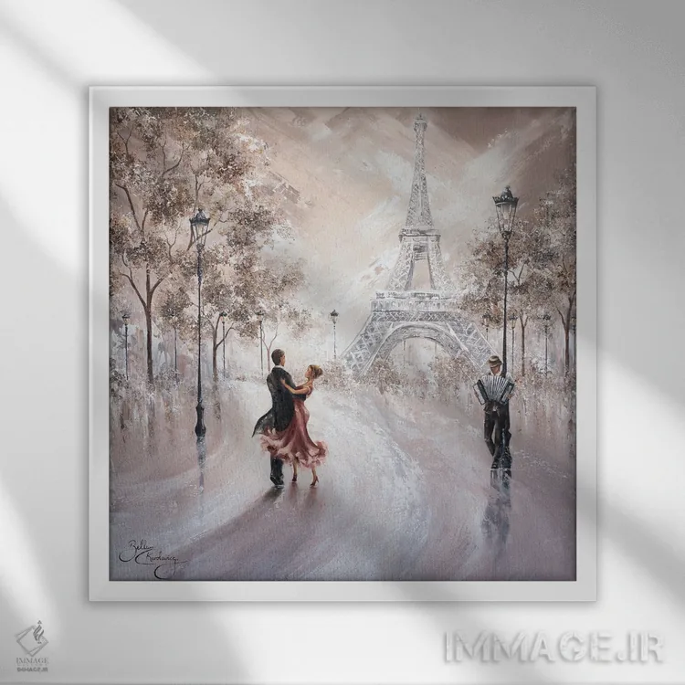 تابلو Paris Flair II,فقط ما، جلوه پاریس ۲ اثر ایزابیلا کارولِویچ - نمای قابدار سفید