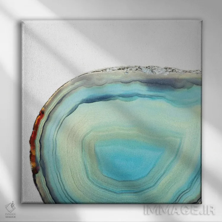 تابلو جزر و مد یاقوت کبود اثر فایو بای فایو کالکتیو - نمای روبهرو روی دیوار