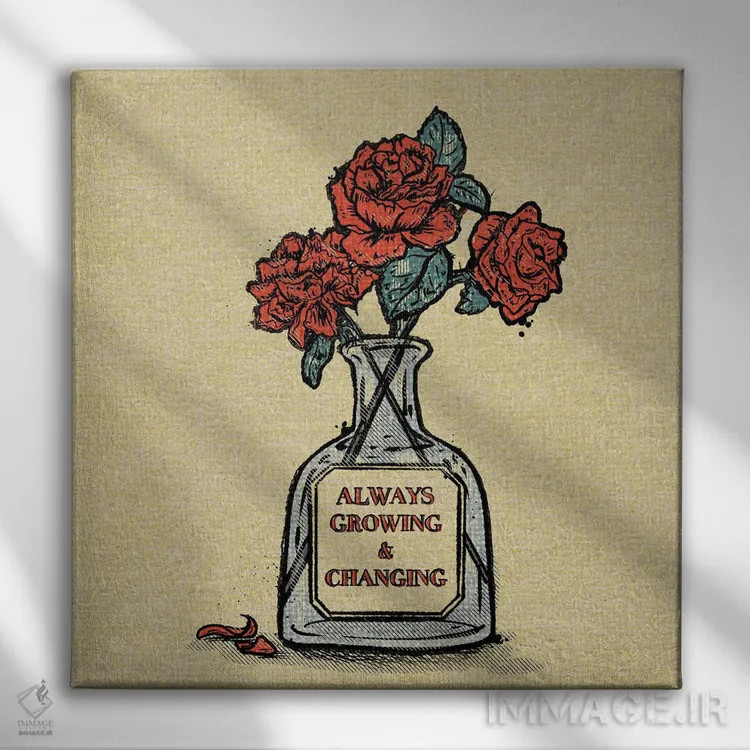 تابلو همواره در حال رشد و تغییر اثر ایلوناتیکا (برند هنری) - نمای روبهرو روی دیوار