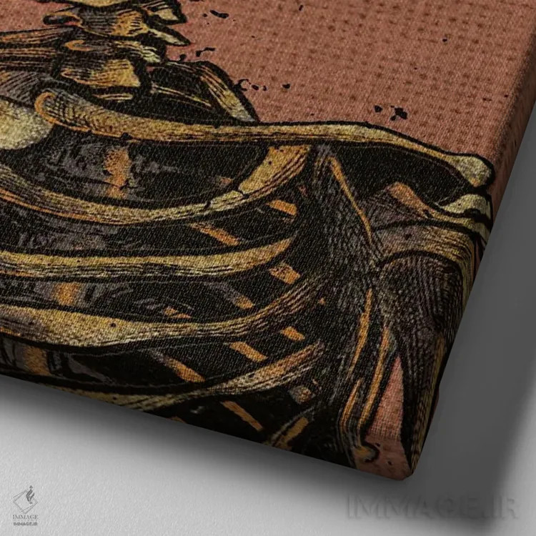 تابلو Still Deadly Tired,بیش از حد کافئین خورده اما همچنان بهشدت خسته اثر ایلوناتیکا (برند هنری) - نمای نزدیک بافت بوم