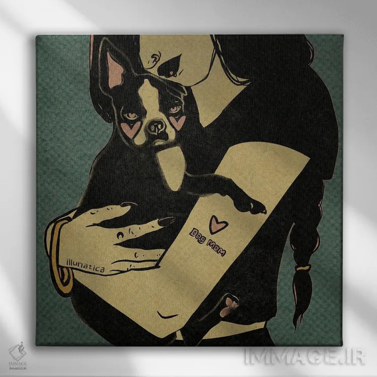 تابلو مادر سگها اثر ایلوناتیکا (برند هنری) - نمای روبهرو روی دیوار