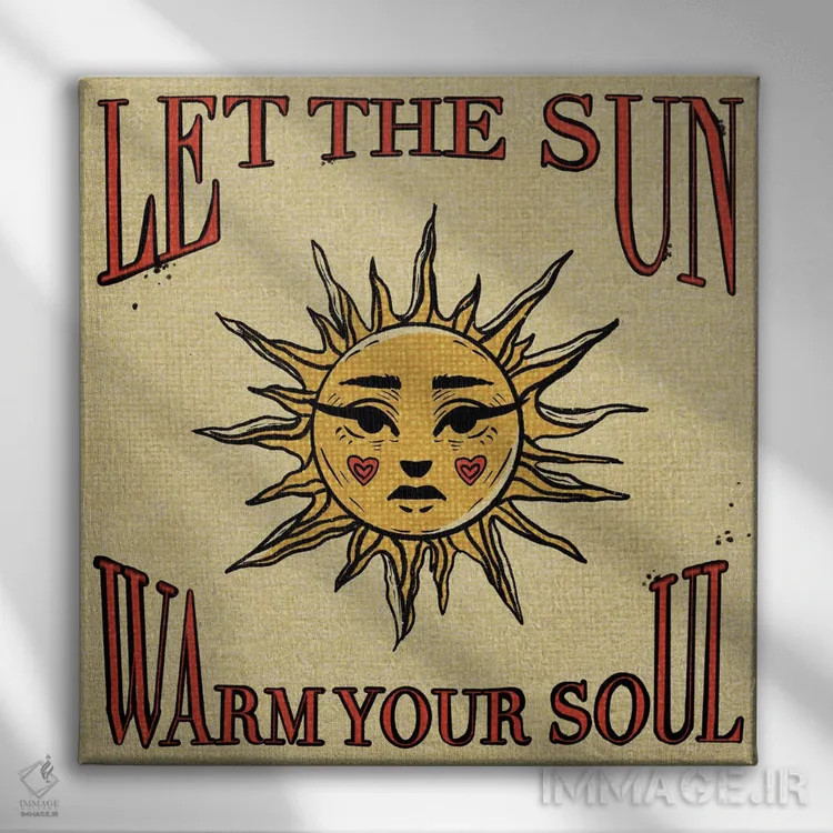 تابلو بگذار خورشید روحت را گرم کند اثر ایلوناتیکا (برند هنری) - نمای روبهرو روی دیوار
