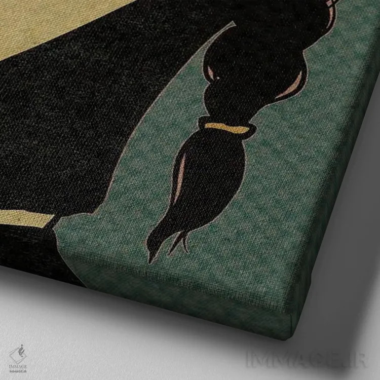 تابلو مادر سگها اثر ایلوناتیکا (برند هنری) - نمای نزدیک بافت بوم