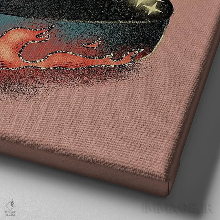 تابلو آن را بترکان (اصطلاح انگیزشی) اثر ایلوناتیکا (برند هنری) - نمای نزدیک بافت بوم