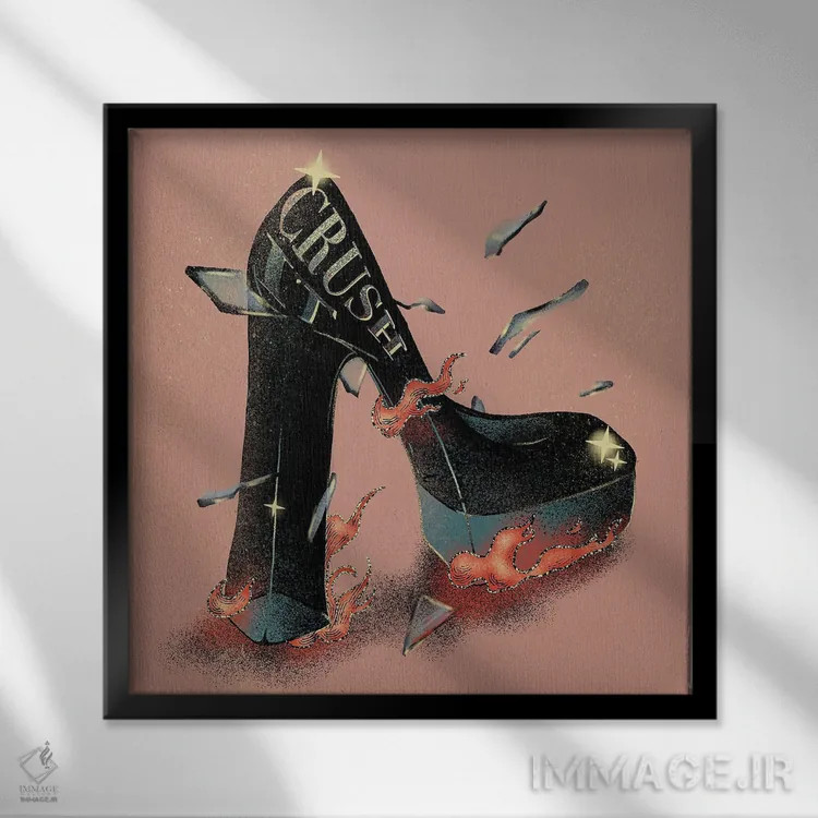 تابلو آن را بترکان (اصطلاح انگیزشی) اثر ایلوناتیکا (برند هنری) - نمای قابدار مشکی