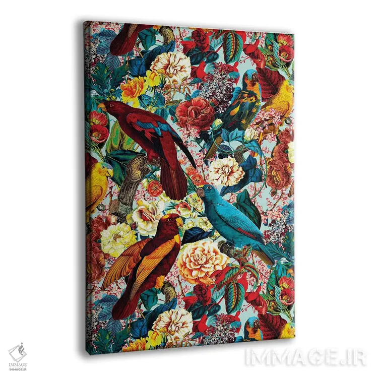 تابلو گلها و پرندگان XV اثر برجو کورکمازیورک - نمای پرسپکتیو محصول