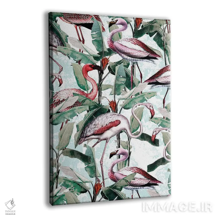 تابلو گل و فلامینگو VIII اثر برجو کورکمازیورک - نمای پرسپکتیو محصول