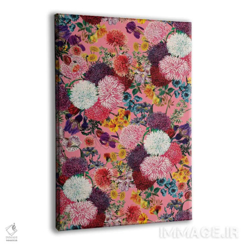 تابلو طرح گل صورتی اثر برجو کورکمازیورک - نمای پرسپکتیو محصول