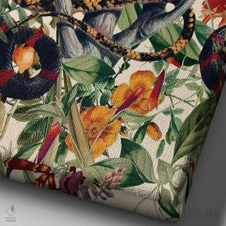 تابلو خطرات جنگل II اثر برجو کورکمازیورک - نمای نزدیک بافت بوم