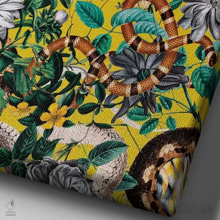 تابلو خطرات جنگل IV اثر برجو کورکمازیورک - نمای نزدیک بافت بوم